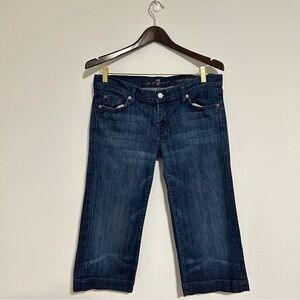 7 For All Mankind Jeans Womens Size 31 Dojo Vintage Wide Leg Wash Blue Crop Y2K